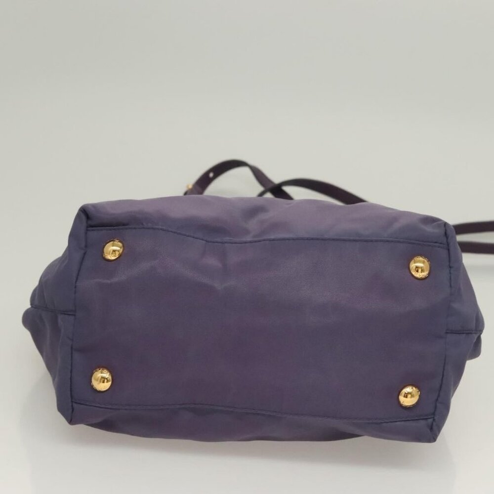 PRADA Hand Bag Nylon 2way Purple Gold Auth - Picture 8 of 16